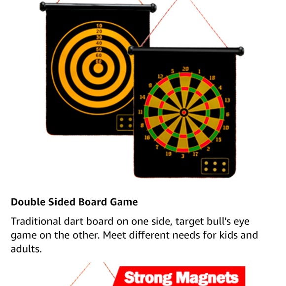 Lanao Magnet Dartboard for Kids & Adults/Double Sided Board Games - Picture 3 of 9